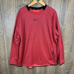 Nike Golf Thermal Fleece Lined Pullover Sweatshirt Pink/Black Mens XXL